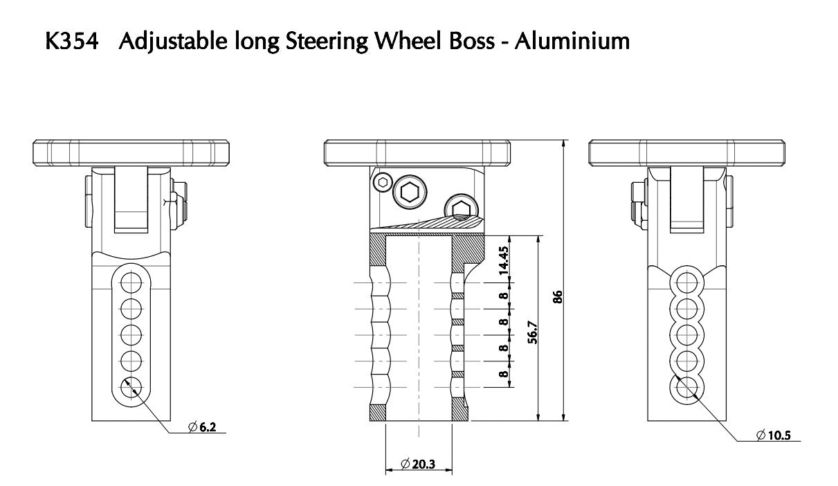 Adjustable Short Steering Wheel Boss