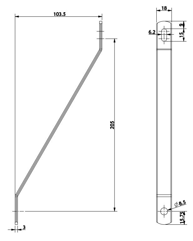 Supports supérieurs de panneau Nassau - 24 cm