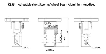 Adjustable Short Steering Wheel Boss